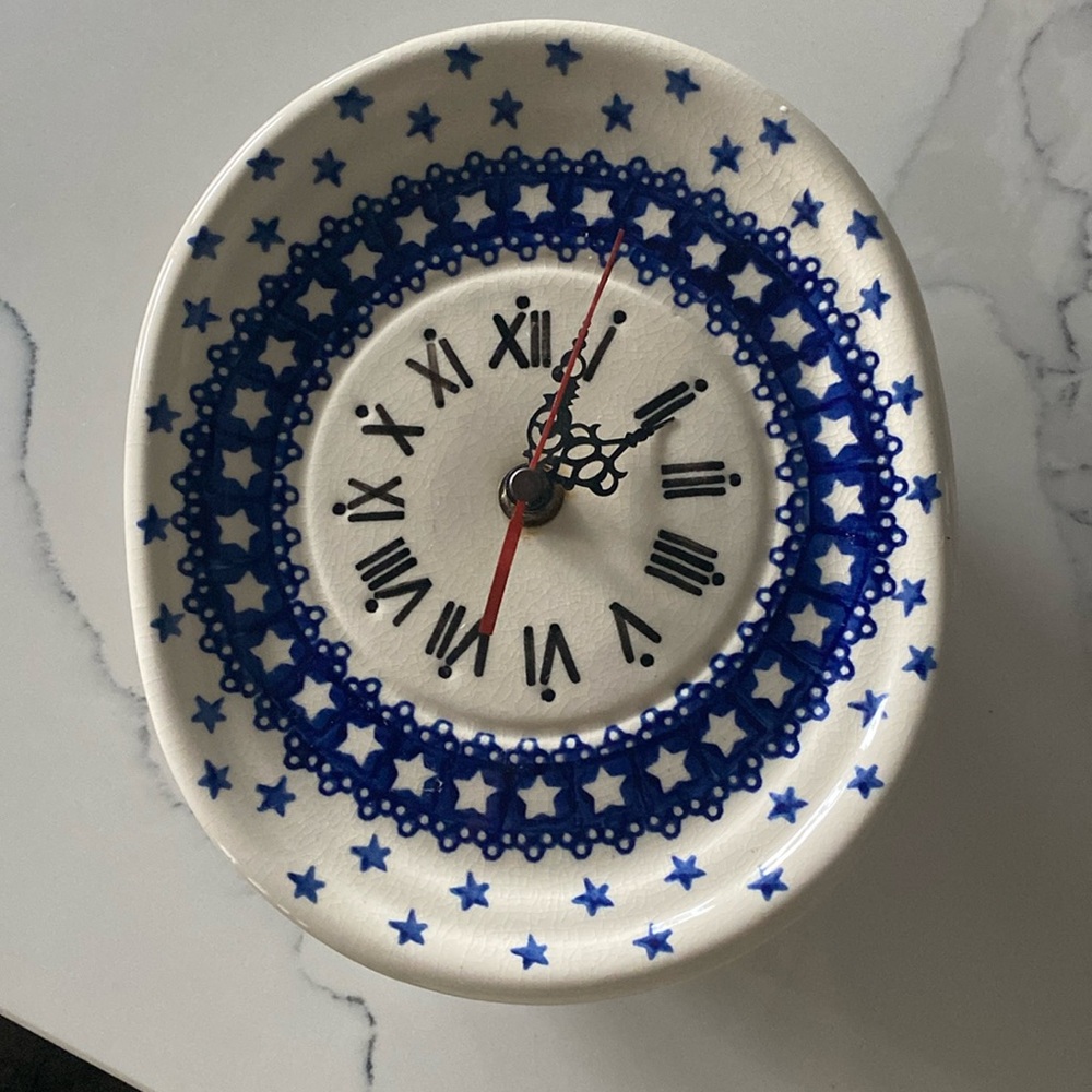Polish pottery wall clock
